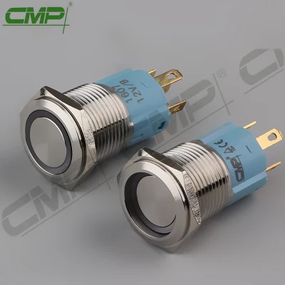 CMP 16 mm Metall-LED-beleuchteter Drucktaster zum Ein- und Ausschalten