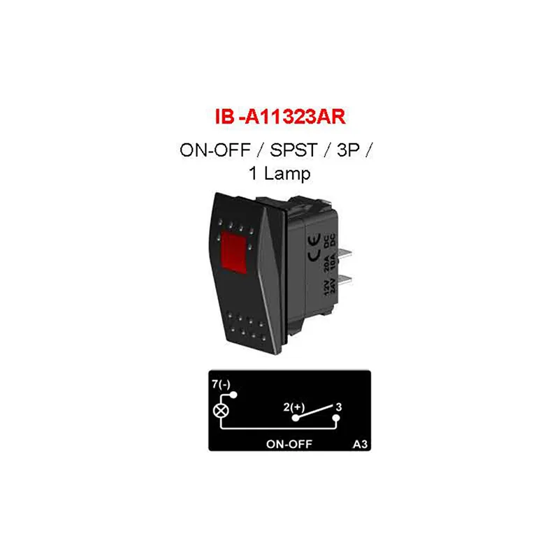 Spst On-Off 3p Ein LED-beleuchteter Wippschalter für Boote